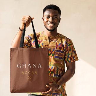 Chic Ghana Accra Monogram Design-West Africa Gift Tote Bag