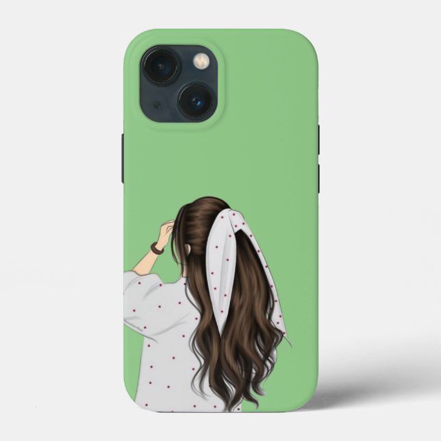 Chic Girl Art with Soft Green Background  Case-Mat Case-Mate iPhone Case (Back)