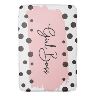 Chic Girl Boss Polka Dot Shower Curtain Bath Mat
