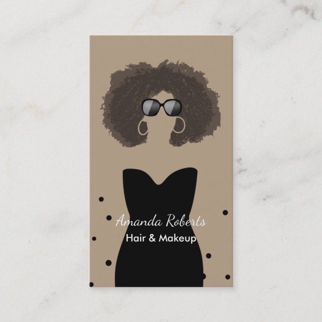 Chic Girl Makeup Artist Hair Stylist Beauty Salon Business Card (Front)