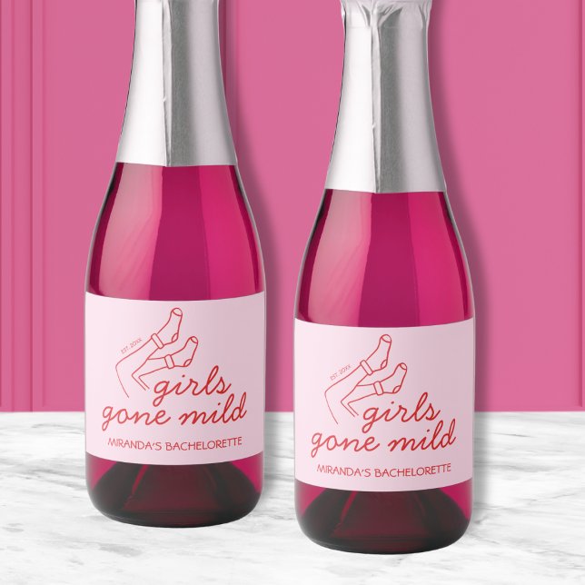 Chic Girls Gone Mild Hand Drawn Bachelorette Sparkling Wine Label (Chic Girls Gone Mild Hand Drawn Bachelorette Sparkling Wine Label)