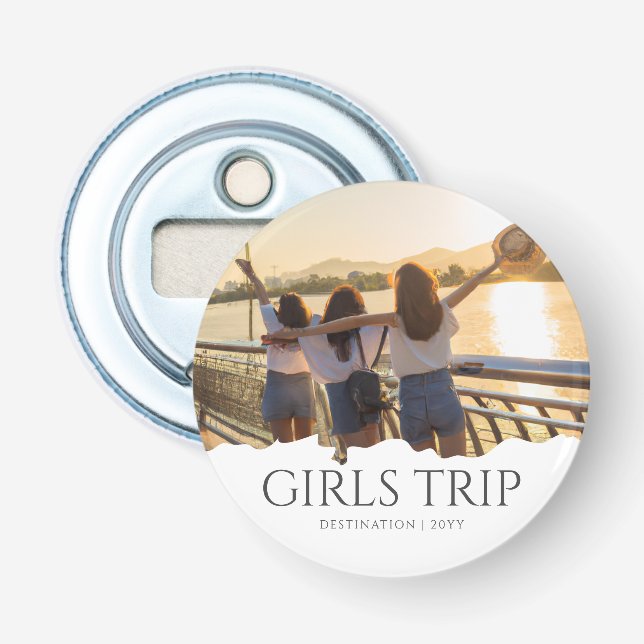 Chic Girls Trip | Girls weekend Custom Photo Bottle Opener (Front)