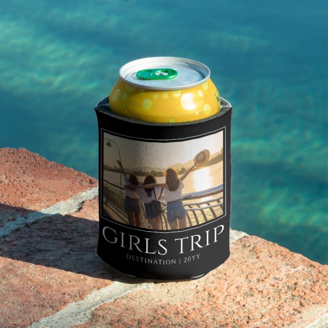 Chic Girls Trip | Girls weekend Custom Photo Can Cooler (In Situ Pool)