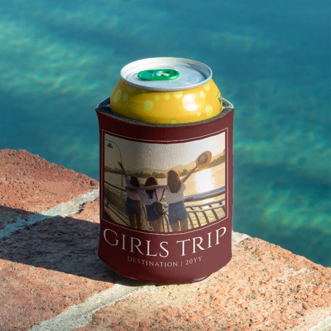 Chic Girls Trip | Girls weekend Custom Photo Can Cooler (In Situ Pool)