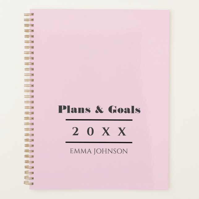 Chic Girly Dusty Pink Personalised Planner (Front)