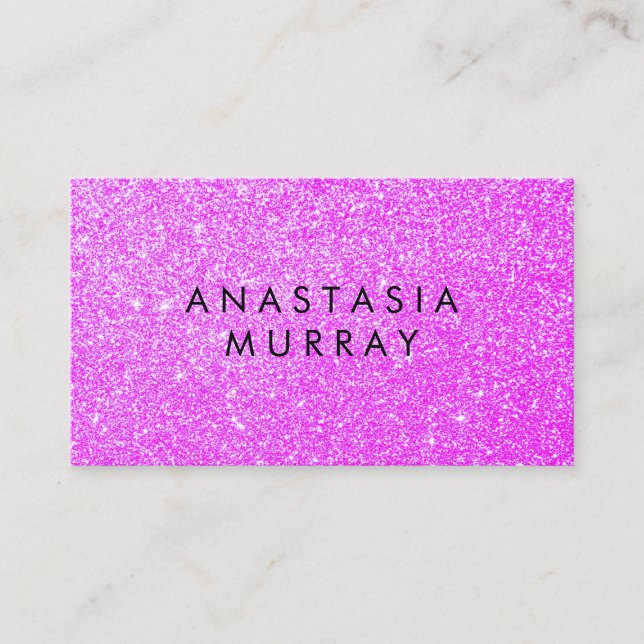Chic, Girly & Glam Lilac Purple Glitter Sparkles Business Card (Front)