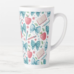 Chic Girly Pattern Teacher Latte Mug
