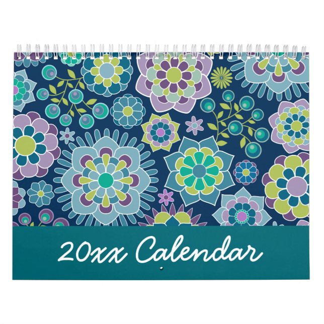 Chic Girly Patterns - You can CHANGE THE DATE Calendar (Cover)