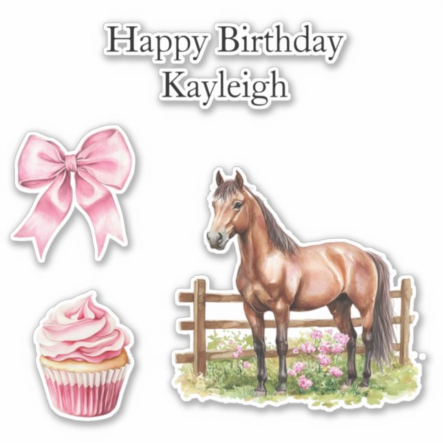 Chic Girly Pink Bows Birthday (Front)