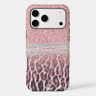 Chic Girly Pink Leopard animal print Glitter Image