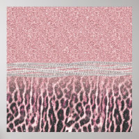 Chic Girly Pink Leopard animal print Glitter Image