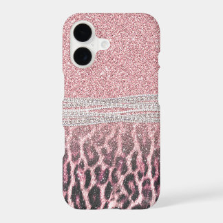 Chic Girly Pink Leopard animal print Glitter Image