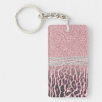 Chic Girly Pink Leopard animal print Glitter Image