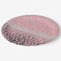Chic Girly Pink Leopard animal print Glitter Image