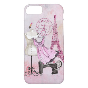 Chic Girly Pink Paris Fashion iPhone iPhone 8/7 Case