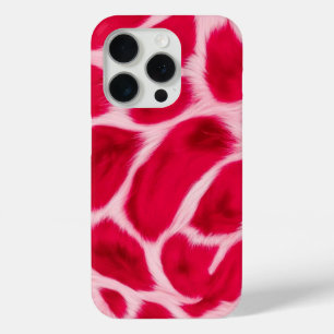 Chic Girly Pink Red Leopard Animal Print iPhone 15 Pro Case