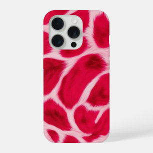 Chic Girly Pink Red Leopard Animal Print iPhone 15 Pro Case