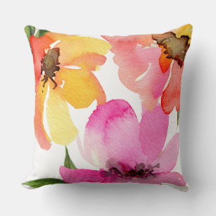 Chic Girly Rose Gold Pink Floral Peonies Cushion