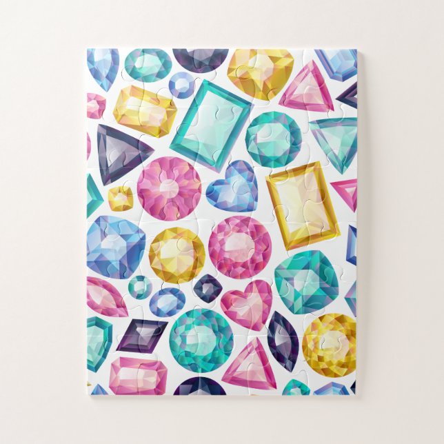 Chic Girly Shiny Diamond Gemstones Jigsaw Puzzle (Vertical)