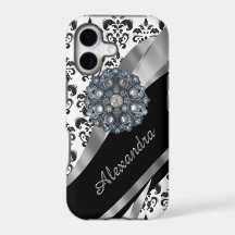 Chic girly vintage damask personalised