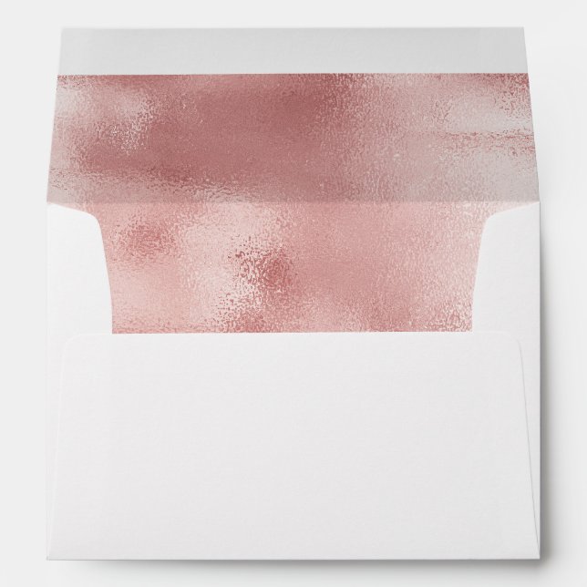 Chic Glam Blush Pink Rose Gold Bridal Shower Envelope (Back (Bottom))