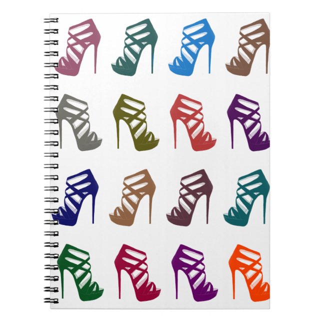 Chic Glam Colourful High Heels Shoe Custom Notebook (Front)