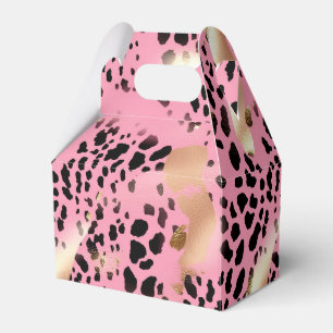 Chic Glam Gold Pink Black Leopard Favour Box