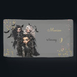 Chic glam gothic scary girl birthday party banner<br><div class="desc">scary Gothic girl birthday party item for  girls</div>