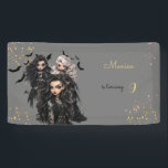 Chic glam gothic scary girl birthday party banner<br><div class="desc">scary Gothic girl birthday party item for  girls</div>