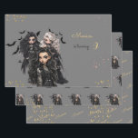 Chic glam gothic scary girl birthday party wrapping paper sheet<br><div class="desc">scary Gothic girl birthday party item for  girls</div>