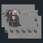 Chic glam gothic scary girl birthday party wrapping paper sheet<br><div class="desc">scary Gothic girl birthday party item for  girls</div>