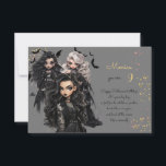 Chic glam gothic scary girl happy birthday card<br><div class="desc">scary Gothic girl happy birthday card for  girls</div>