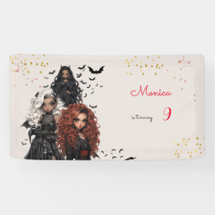 Chic glam gothic scary girls birthday party banner