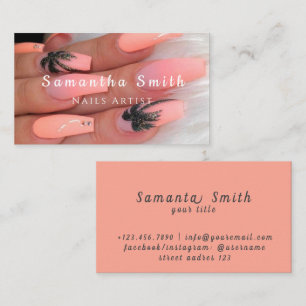 Chic Glam Nail Art Manicure Salon Nails Artist Business Card