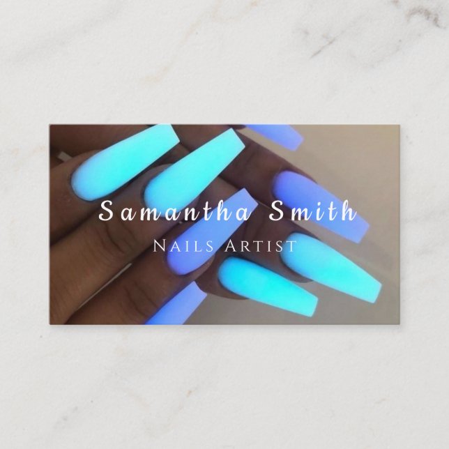 Chic Glam Nail Art Manicure Salon Nails Artist Business Card (Front)