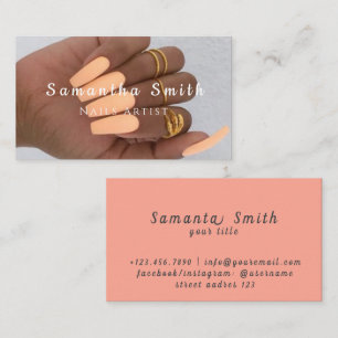 Chic Glam Nail Art Manicure Salon Nails Artist Business Card