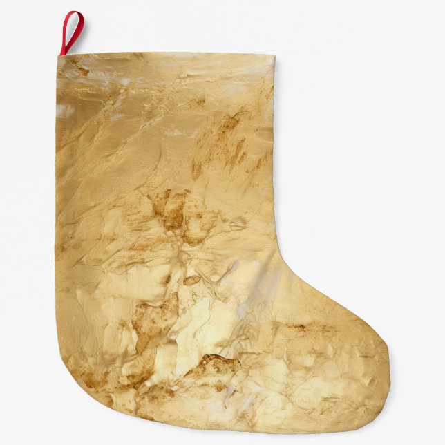Chic Glam Painted Gold Large Christmas Stocking (Front)