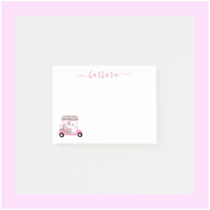 Chic Glam Personalized Golf Gal Golf Cart  Post-it Notes