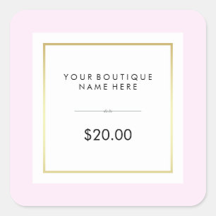 Chic Glam Pink and Gold Retail Price Tag