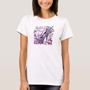 Chic glamour diamond high heel birthday queen  T-Shirt