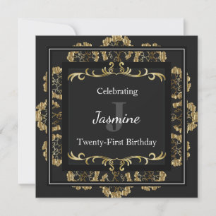Chic Glamourous Gold Birthday Invitation