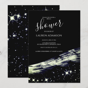 Chic Glamourous Gold Glitter Stars Bridal Shower Invitation