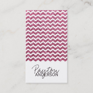 Chic Glitter Chevron Business Card Template