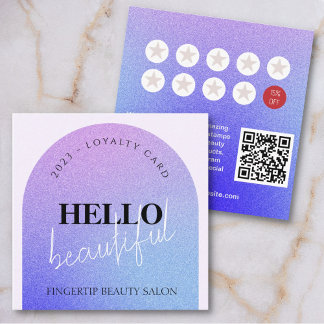 Chic Glitter Makeup Beauty Nail Salon Loyalty Card