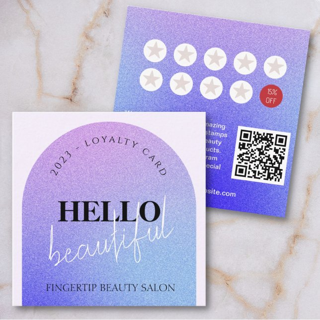 Chic Glitter Makeup Beauty Nail Salon Loyalty Card (Creator Uploaded)