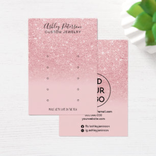 Chic glitter pink  multi stud earring display