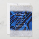 Chic Glitter Royal Blue Save the Date Invitation<br><div class="desc">Make sure your guests save the date with our stunning Chic Glitter Royal Blue Save the Date cards. These beautiful cards feature vibrant Blue velvet fabric,  with an elegant cursive font. Perfect for a romantic wedding or special event. Order now and start counting down to your big day!</div>