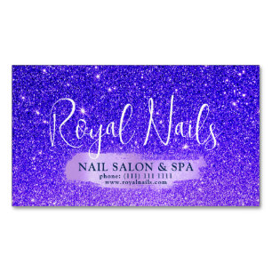 Chic Glitter SPA Nail Salon Makeup Hair Magnetic Business Card