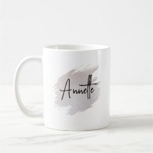 Chic glittery brushstroke personalized coffee mug