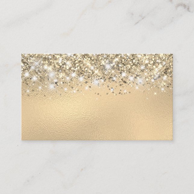 Chic Glittery Gold Foil Blank Place Card (Front)